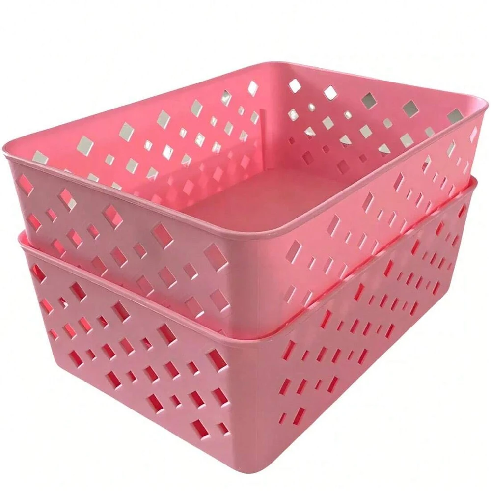 Dupla de Gaveteiros Modulares Empilháveis Bellanzo Pastel Rosé com Puxadores